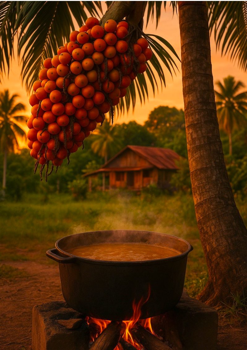 Bouillon d'awara en cours de préparation